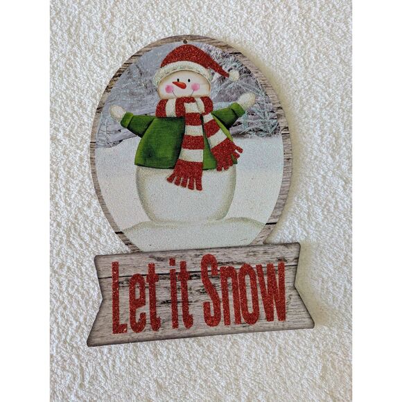 NWT  Christmas House Decor wood glitter wall/craft/wreath plaques  (3) - Picture 2 of 6